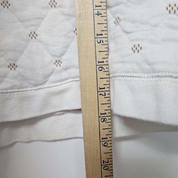Madewell Quilted Swing Sweatshirt Women's XXS Ivory Crewneck Pullover VGUC - Picture 7 of 8